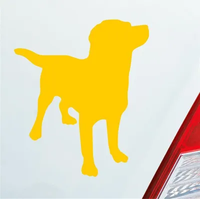 Produktbild von Auto Aufkleber Labrador Labbi Retriever Dog Hund Dog Tier 10x12 cm Gelb Sticker Heckscheibenaufkleber