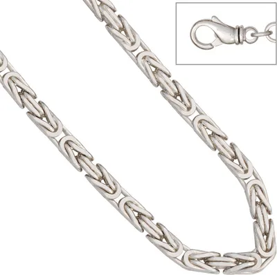 Produktbild von JOBO Königskette 925 Sterling Silber rhodiniert 60 cm Halskette Kette Karabiner