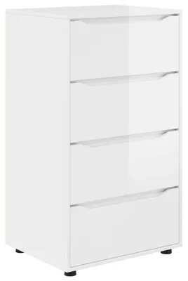 Zdjęcie produktu dla vidaXL Szafki do przechowywania, 60 x 48 x 105 cm, płyta wiórowa, wysoki połysk, biały