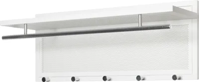 Produktbild von HAKU Wandgarderobe chrom, weiß - Metall, B/H/T: 75x30x26 cm