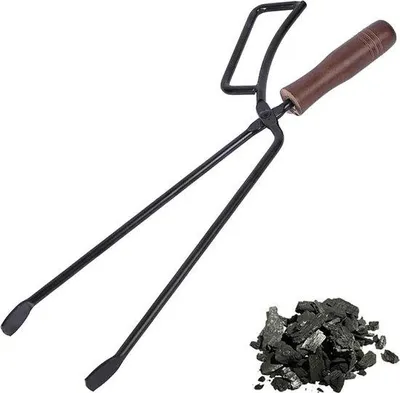 Image de Long tisonnier en bois pour feux de camp et poêles, 40 cm, noir