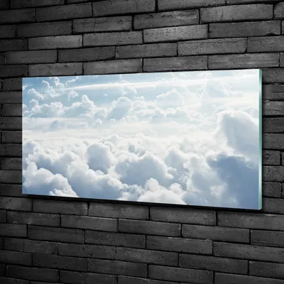 Produktbild von Tulup® Glas-Bild - 100x50 -Wandkunst - Wandbild hinter gehärtetem Sicherheitsglas  - Landschaften - Wolken - Weiß