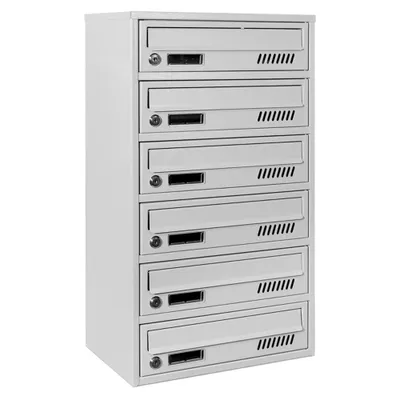 Produktbild von Briefkastenanlage 6 fach GLM Euro Grau RAL 7035 Briefkastensysteme Wandmontage