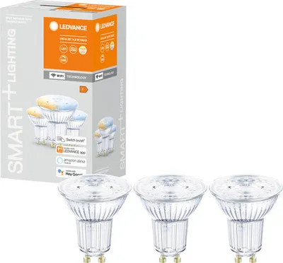 Produktbild von 3 x Ledvance LED Smart+ Glas Reflektor PAR16 4,9W = 50W GU10 350lm Tunable White 2700K-6500K 45° Dimmbar App Google Alexa WiFi