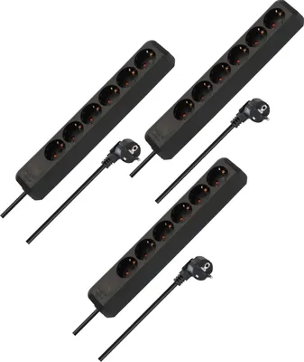 Produktbild von Brennenstuhl 3er Set Eco-Line Steckdosenleiste 6-Fach, 1,5m Kabel