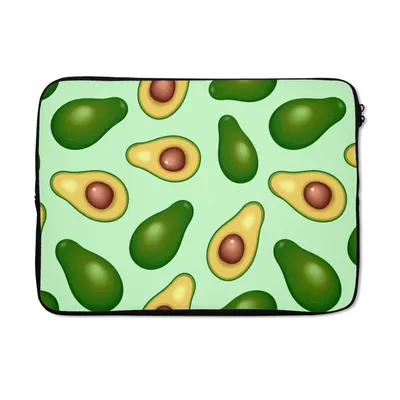 Produktbild von MuchoWow® Laptop Hülle 14 ZollAvocado - Muster - Grün Laptoptasche - Laptoptasche - Stoßsicher - Schutzhaube