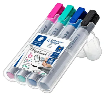 Obrázok produktu pre STAEDTLER 356 WP4-1 STAEDTLER Lumocolor flipchartový popisovač 356, balenie 4 ks