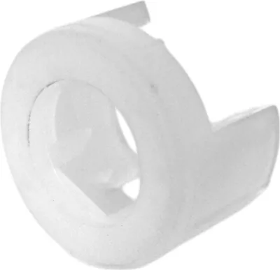 A close-up, isolated shot of a white plastic part.