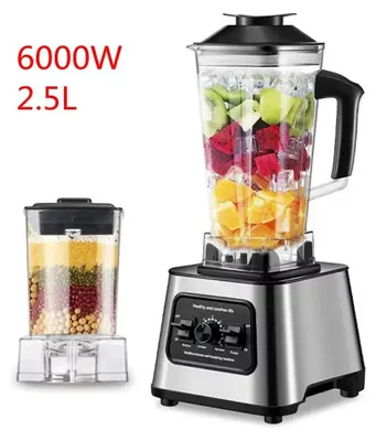Obrázek produktu pro Výkonný stolní mixér - 6000W vysokovýkonný mixér - výrobník smoothie a odšťavňovač - 2,5 litrová nádoba - rozmělní led, ořechy, ovoce - zástrčka pro EU