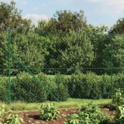 Produktbild von vidaXL Maschendrahtzaun mit Bodenflansch Grün 1,6x10 m