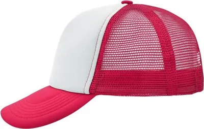 Produktbild von 5 Panel Polyester Mesh Cap white/magenta, Gr. one size
