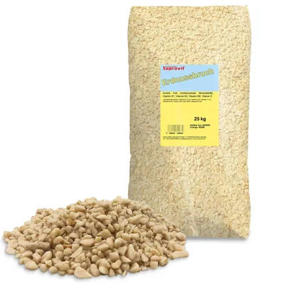 Produktbild von Supravit Gehackte Erdnüsse Vogelfutter 25kg | Fettreiche Erdnusskerne gehackt für Vögel | Erdnussbruch Fettfutter | Natürlich und ungesalzen
