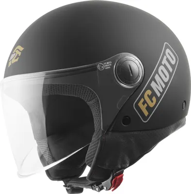 Produktbild von FC-Moto Square-RS Jethelm, schwarz matt/gold, L