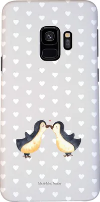 Produktbild von Mr. & Mrs. Panda Samsung Galaxy S9 Handyhülle Pinguin Liebe - Grau Pastell - Geschenk, Smartphone Hülle, Freundin, Love, Liebesspruch, Vertraut, Cover, Handy Schutzhülle
