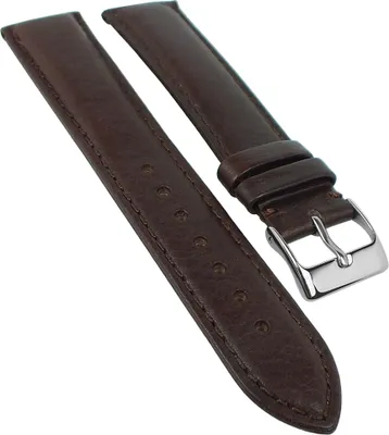 Produktbild von Soft-Chrono Uhrenarmband | weiches Leder, braun mit Naht 32202, Stegbreite:22mm