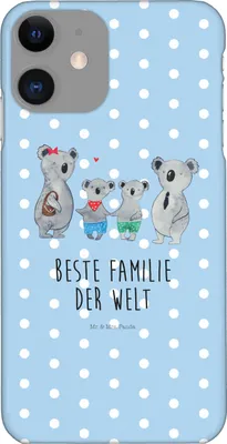 Produktbild von Mr. & Mrs. Panda Iphone 11 Handyhülle Koala Familie zwei - Blau Pastell - Geschenk, Koalabär, Handy Schutzhülle, Cover, Bruder, Hülle, Zusammen, XR