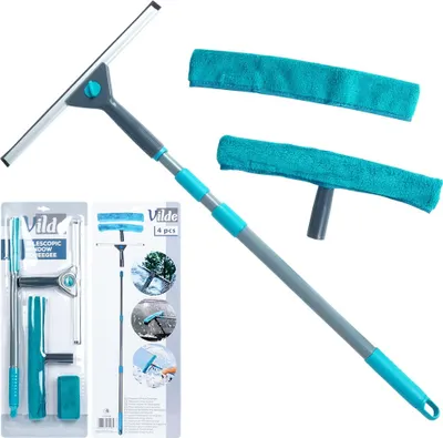 Obrázek produktu pro Vilde mop na okna se ždímačem na vodu teleskopický mop se ždímačem a návleky z mikrovlákna 4 kusy