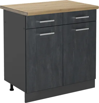 Immagine prodotto di Mobiletto base per cucina Vicco R-Line Calce nera 80 cm PL Rovere, Model 47484