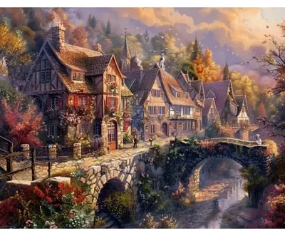 Produktbild von NORIMPEX Diamantov kleine Bergstadt in der Nä he des Wassers 30x40cm