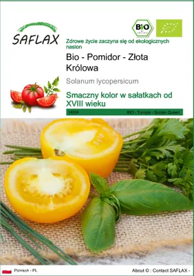 Zdjęcie produktu dla SAFLAX - Bio - Pomidor - Złota Królowa - 15 Nasiona - Solanum lycopersicum