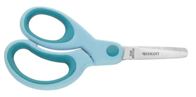 Productafbeelding van WESTCOTT E-20586 00: Schaar - 13 cm, rond, turquoise, voor linkshandigen