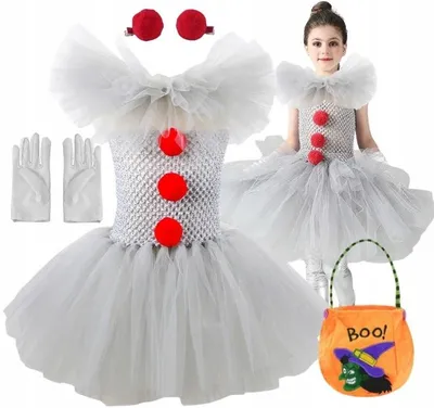 Produktbild von Hopki Harlekin Clown Kostüm Mädchen Kleid für Halloween 110/116