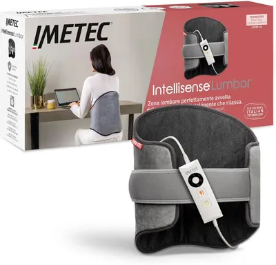 Productafbeelding van Intellisense Verwarmingstas voor de Onderrug met Elastische Band, Snelle Verwarming, Stofvrij (anti-allergeen), 5 Temperatuurstanden, Elektrische Beveiliging, Wasbaar, 61 x 38 cm