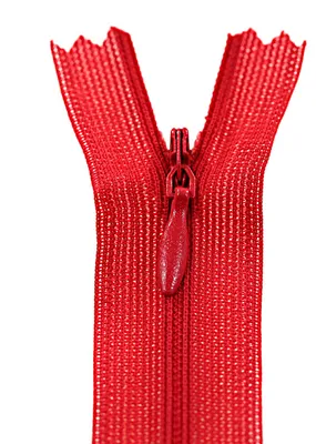 1 Reißverschluss spiral verdeckt, 40cm, unteilbar, unsichtbar, rot