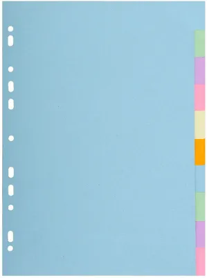 Produktbild von Register 10 Taben Recycling-Karton A4+ pastell sortiert Exacompta 25 Stück