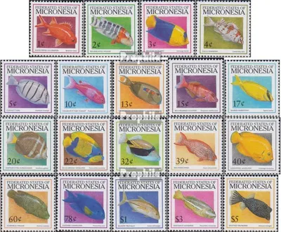 Produktbild von Briefmarken Mikronesien 1998 Mi 645-663 (kompl.Ausg.) postfrisch Fische