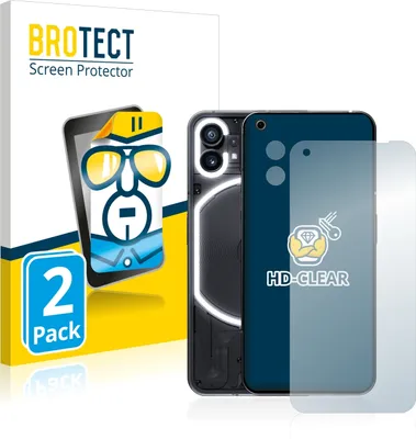 Produktbild von 2x Für Nothing Phone (1) (Display+Kamera) Schutzfolie BROTECT Displayschutz Display Schutz Folie Klar Transparent
