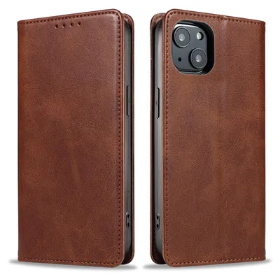 Produktbild von Handyhülle für Apple iPhone 15 Kunstleder Flip Cover Hülle Klapphülle Case Kartenfach Farbe: Dunkelbraun