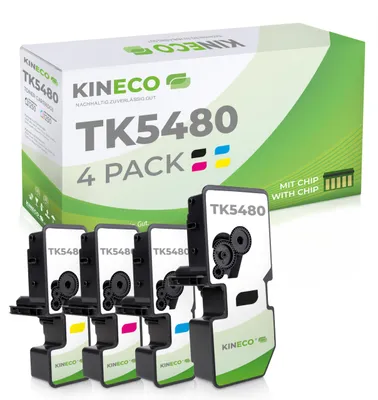 Produktbild von Kineco Toner TK5480 kompatibel mit Kyocera ECOSYS, 4er Set CMYK