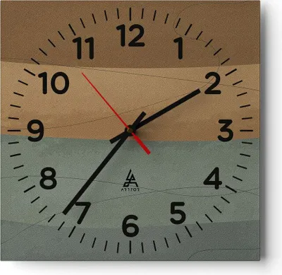 Produktbild von Wanduhr - Quadrat - Glasuhr - Abstraktion Gold Grün - 40x40cm - Schleichendes Uhrwerk - Lautlos - zum Aufhängen bereit - Dekoration Modern - Wanddekoration aus Glas - C4AC40x40-4213