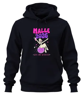 Produktbild von Malle 2026 Wir sind wieder da Mallorca Party Ballermann Hoodie Kapuzenpullover, Navy, S