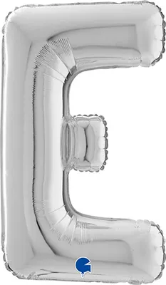 Produktbild von Riesenbuchstabe Folienballon 26"/66cm | Silber #E