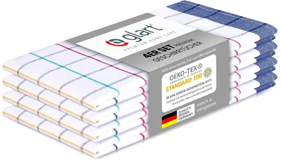 Produktbild von Glart 48NAV Geschirrtücher Set 4 Stück, 70x50 cm, 100% Baumwolle kariert