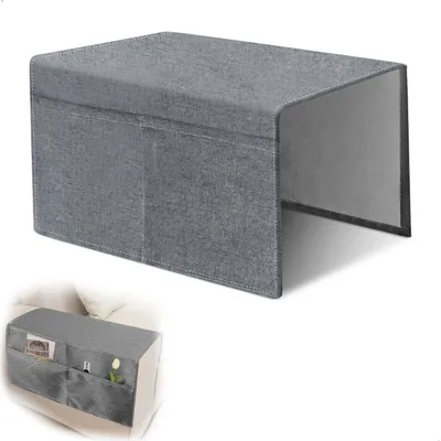 Produktbild von Sofa Armlehne Organizer Dunkelgrau 40x110cm mit 2 Taschen