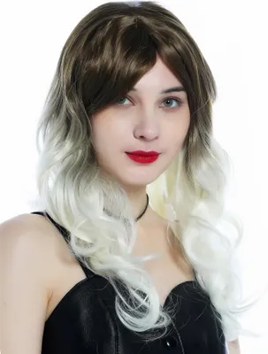 Produktbild von WIG ME UP Perücke lang leicht gelockt Ombre Braun Platinblond ZM-1007-80R10