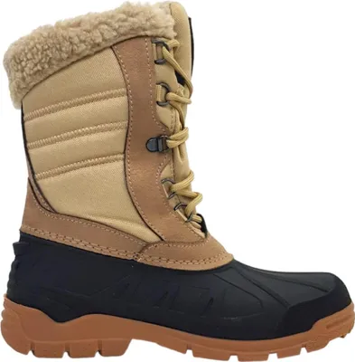 Imagen del producto de Botas de invierno para mujer, estilo casual, color marrón, con forro y diseño espiral