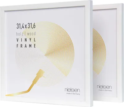 Produktbild von nielsen 2er SET Holz Schallplatten Rahmen Vinyl, doppel LP-Rahmen Vinyl, 31,4x31,6 cm, Deckend Weiß, Langspielplatten-Rahmen