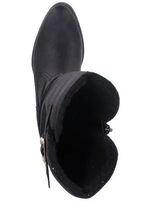 Produktbild von Rieker Damen Stiefel Blockabsatz Langschaft Raffung Zierschnalle 73191, Größe:41 EU, Farbe:Schwarz