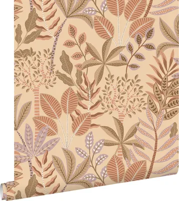 Obrázek produktu pro ESTAhome tapeta listy béžová, terakotově růžová a fialová 50 x 900 cm