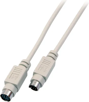 Imagen del producto de EFB Elektronik, cable PS/2, 5 metros, conector Mini-DIN de 6 pines (macho) en un extremo y conector Mini-DIN de 6 pines (hembra) en el otro, marca Samec, color beige