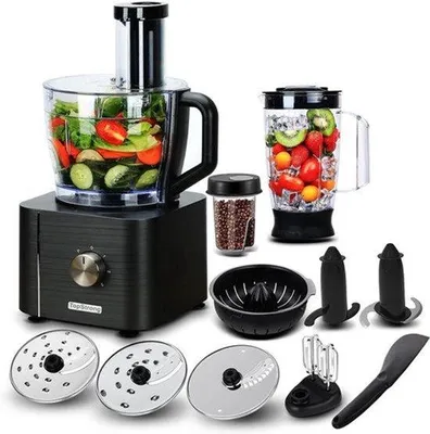 Obrázek produktu pro Kuchyňský robot tmavě šedý - 1100 W, multifunkční kuchyňské zařízení s objemem 3,2 litru a mixérem
