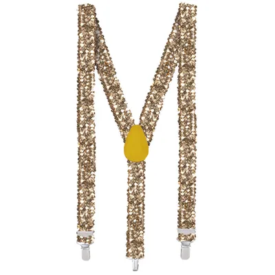 Immagine prodotto di Bretelle in paillettes unisex 75 cm oro
