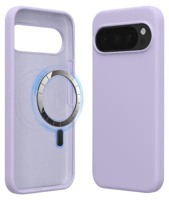 Produktbild von kwmobile Hülle kompatibel mit Google Pixel 10 Pro XL Hülle - magnetisches Silikon Case kompatibel mit MagSafe - Cover gummiert Lavendel
