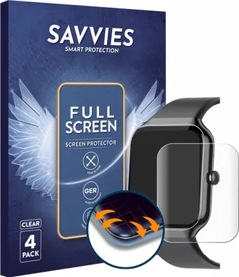 Produktbild von 4x Savvies Fullscreen Schutzfolie für Jugeman P99 1.96" Displayschutz Folie Fullcover Klar Transparent