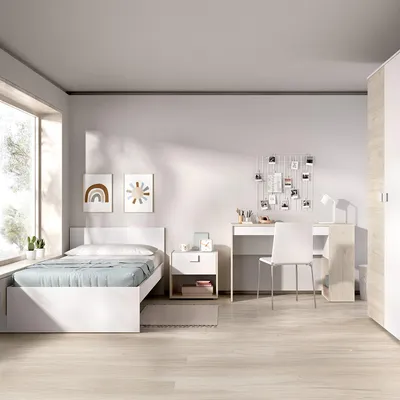 Immagine prodotto di Winnemu - Composizione Camera da Letto, 195x96x68h cm Bianco, 2 Cassetti