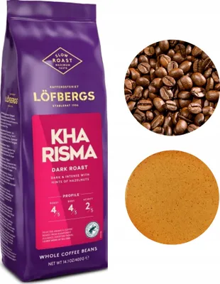 Zdjęcie produktu dla Lofbergs Kharisma ciemno palona kawa ziarnista Arabica 400g
